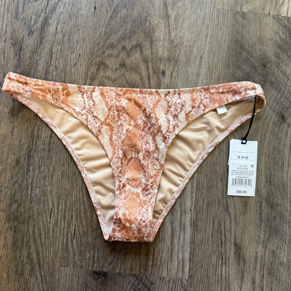 Shade & Shore Shimmer Snake Print Bikini Bottoms